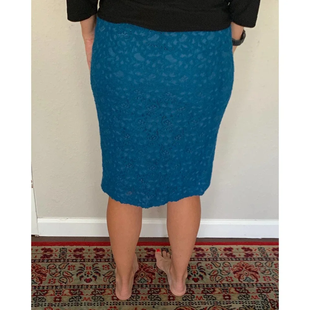 Moulinette Soeurs Turquoise Pencil Skirt Sz 6 - Picture 5 of 13